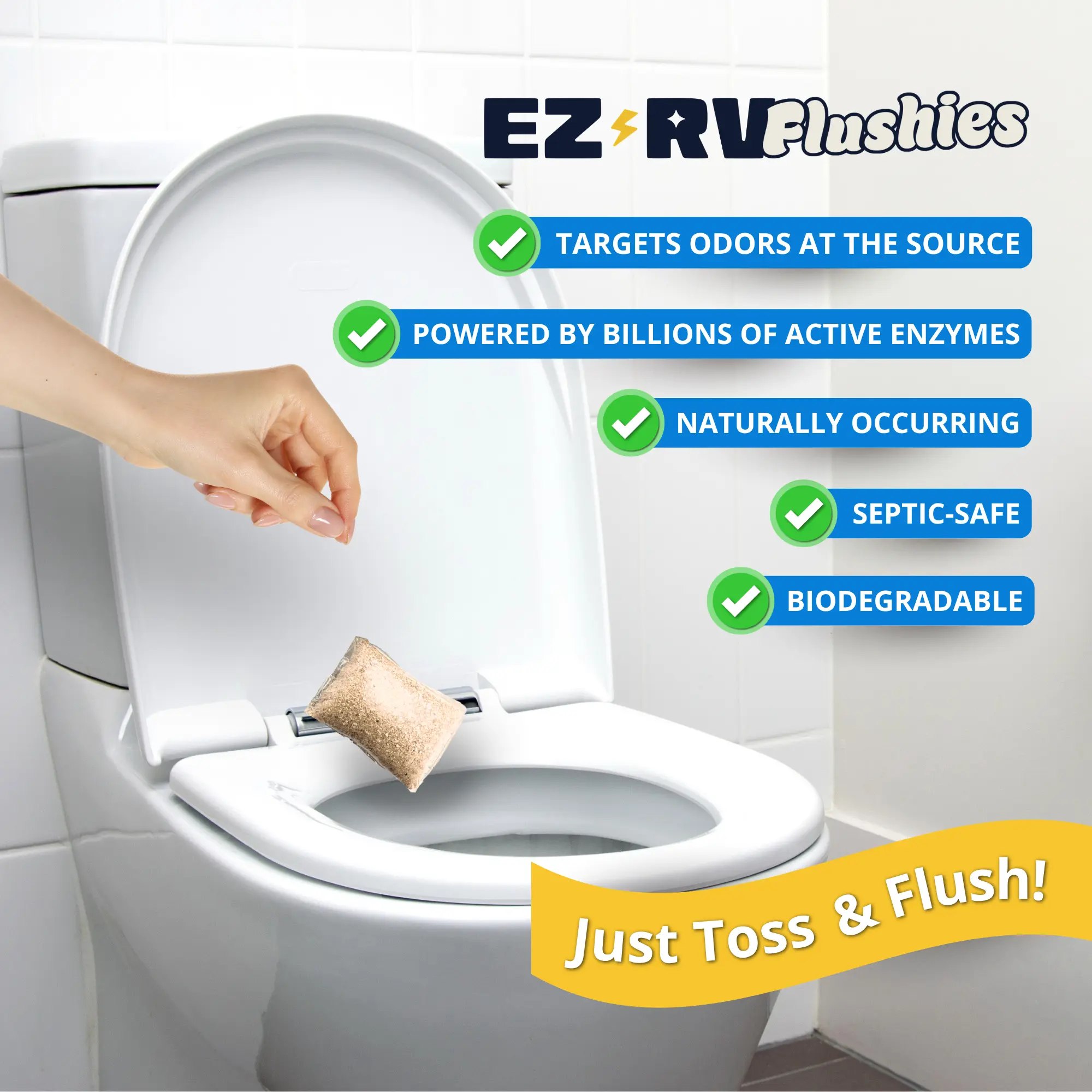 Flushies pod dropping into RV toilet